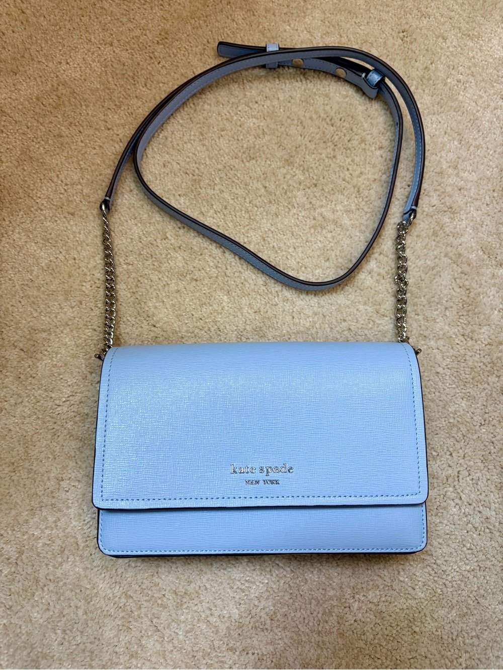 kate spade Morgan Flap Chain Wallet in Powder Blue